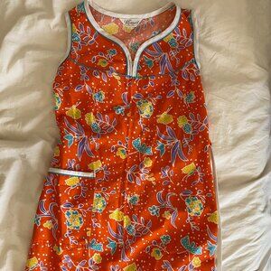 Komar Zip Front Floral One Pocket House Dress Small Excellent Condition 1970's